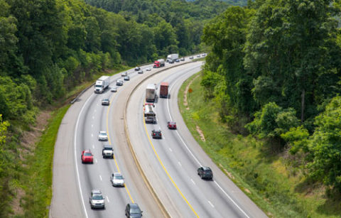 Cars driving